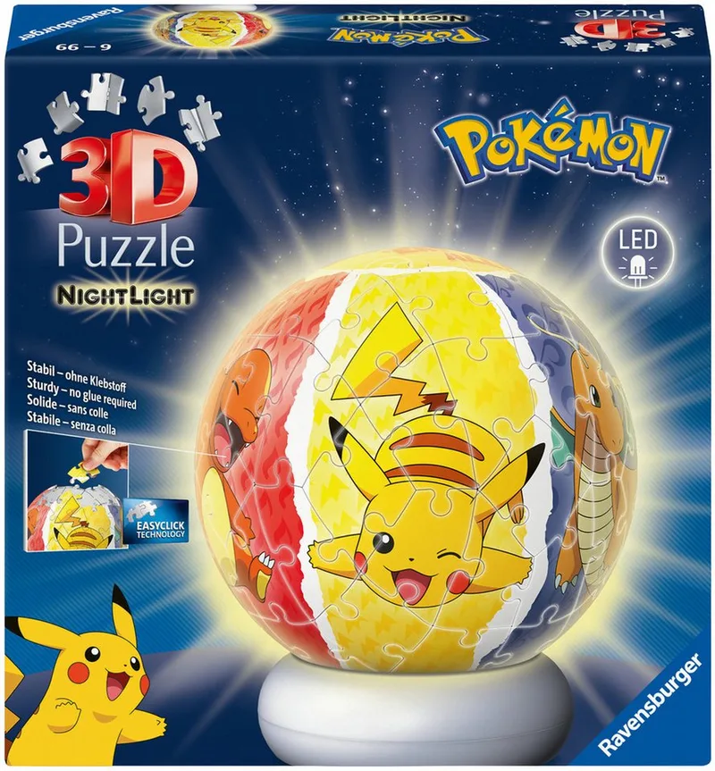Puzzleball Nachtlicht Pokémon, 72 Puzzleteile, beleuchtet from Ravensburger, Multicolour edition – box 3 of 4