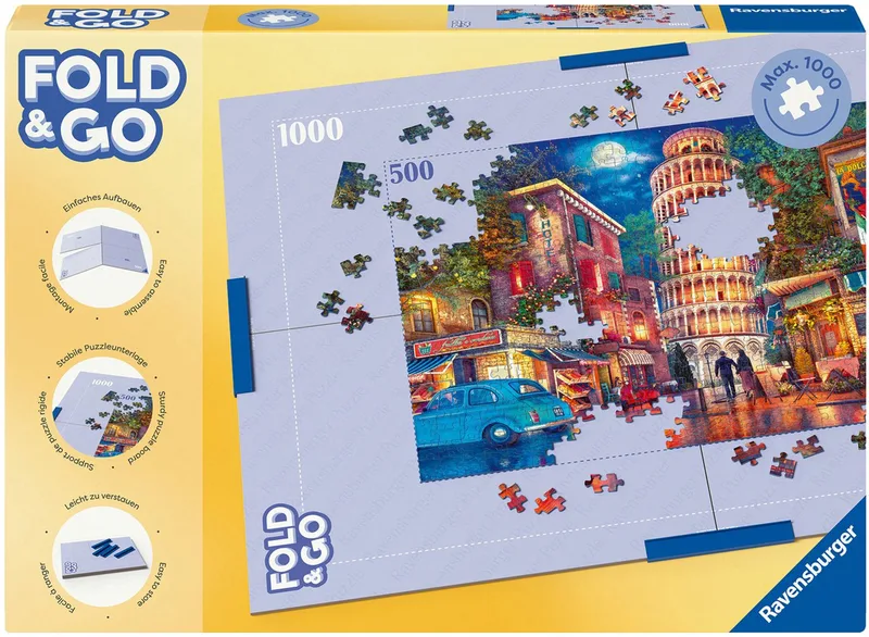 Puzzleunterlage Fold & Go, Faltbare Puzzleschale, Made in Europe von Ravensburger, Ausgabe Mehrfarbig – Schachtel
