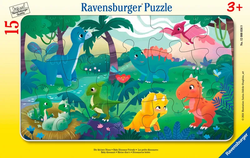 Rahmenpuzzle Die kleinen Dinos, 15 Puzzleteile, Made in Europe from Ravensburger, Multicolour edition – box
