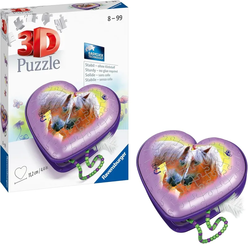 Ravensburger 11171 Puzzle Herzschatulle - Pferde 3D 54 Teile von Ravensburger – Schachtel