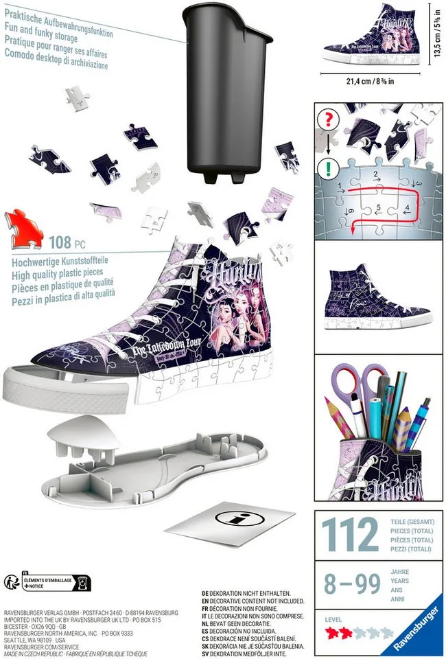 Ravensburger 3D-Puzzle Sneaker K-Pop Demon Hunters, 108 Puzzleteile, Made in Europe from Ravensburger, Multicolour edition – box 2 of 5