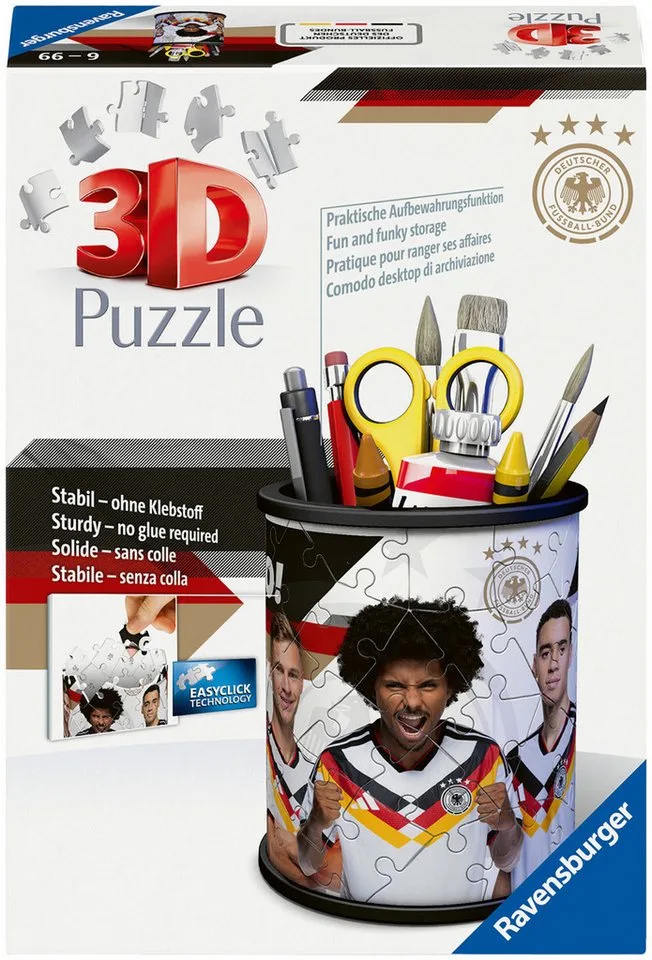 Ravensburger 3D-Puzzle Stiftehalter DFB, 54 Puzzleteile, Made in Europe de Ravensburger, édition Multicolore – boîte 3 sur 3