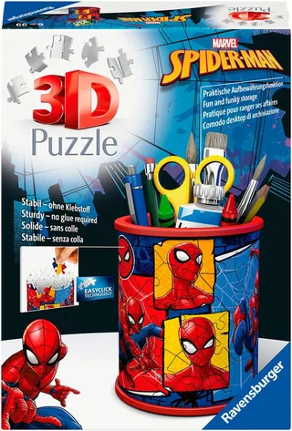 Ravensburger 3D-Puzzle Stiftehalter Spider-Man, 54 Puzzleteile, Made in Europe from Ravensburger, Multicolour edition – box 1 of 5