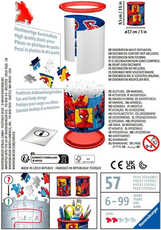 Ravensburger 3D-Puzzle Stiftehalter Spider-Man, 54 Puzzleteile, Made in Europe from Ravensburger, Multicolour edition – box 2 of 5