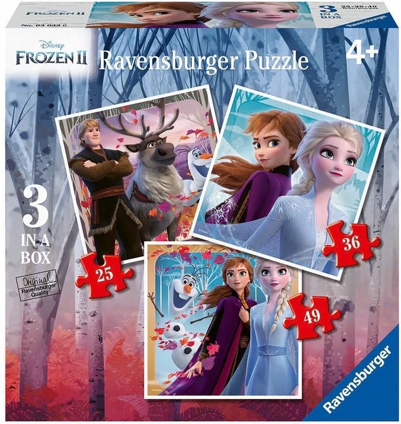 Ravensburger 3in1 Puzzel Disney Frozen 2 25-36-49 Stukjes van Ravensburger – doos