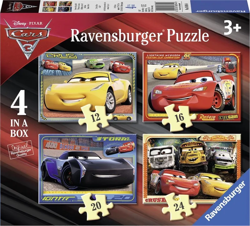 Ravensburgerpuzzel Disney Cars 3 Let's race! - 12+16+20+24 stukjes from Ravensburger, Multicolour edition – box 1 of 5