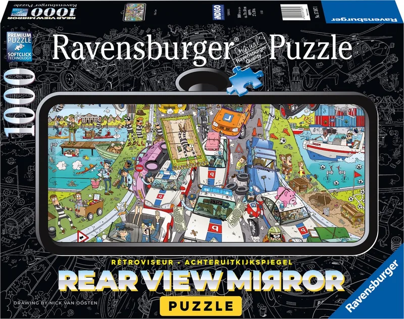 Rear view mirror Puzzle Politie achtervolging - Legpuzzel - 1000 stukjes de Ravensburger, édition Multicolore – boîte