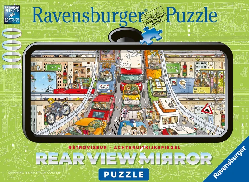 Rear view mirror Puzzle Verkeerschaos - Legpuzzel - 1000 stukjes de Ravensburger, édition Multicolore – boîte