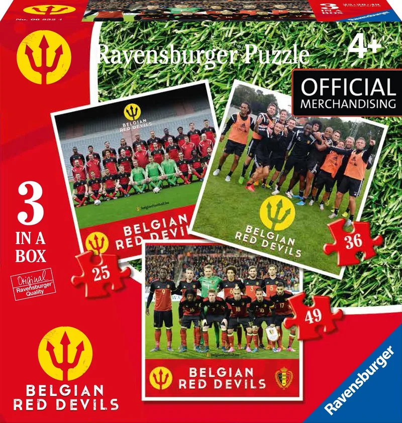 Red Devils 2016 Puzzels 25/36/49 stukjes van Ravensburger, editie Rood – doos
