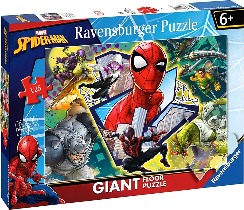 Reusachtige 125-delige vloerpuzzel Spider-man met superheldenthema van Ravensburger, editie Meerkleurig – doos