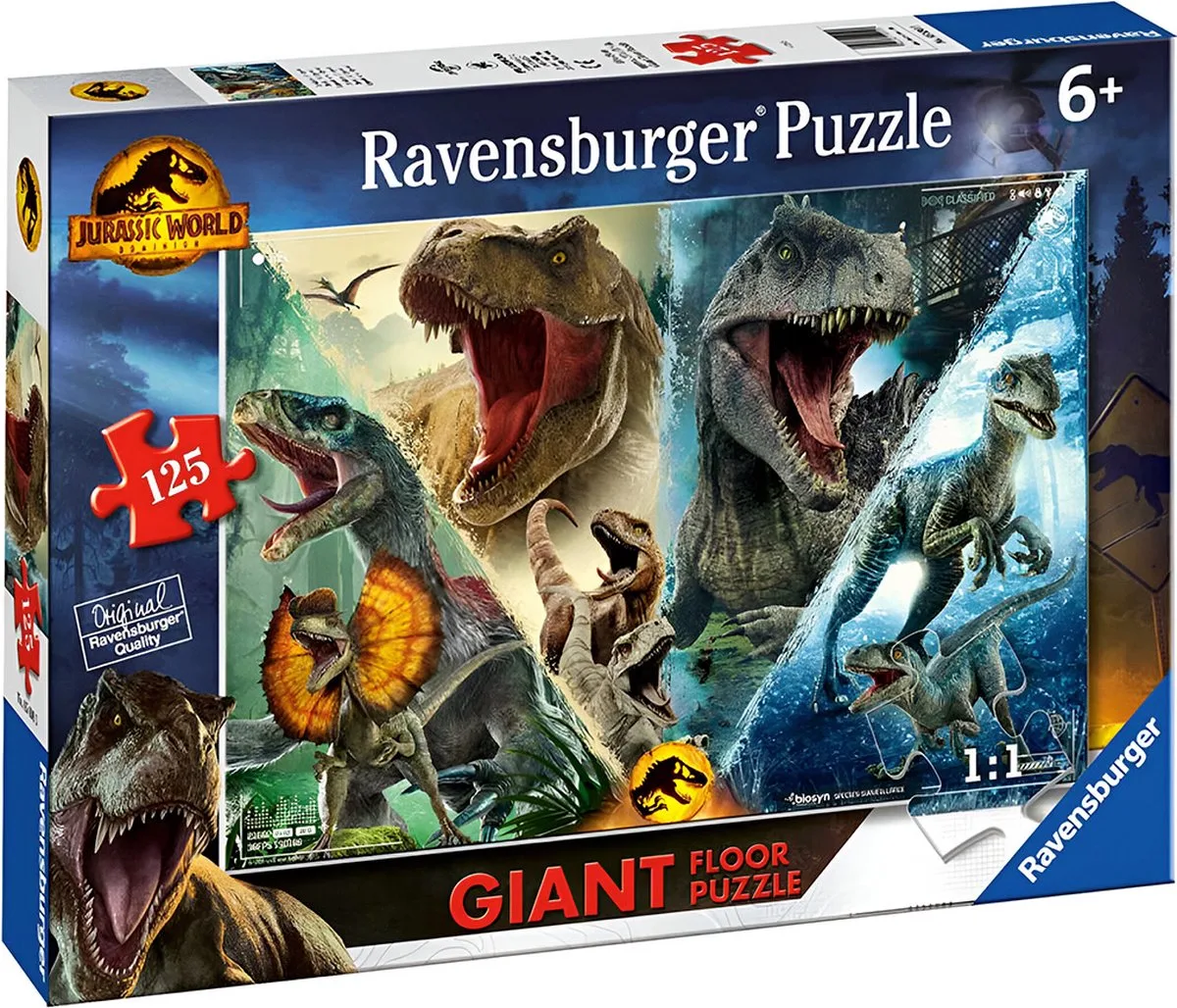 Reuze 125-delige vloerpuzzel Jurassic World Domination de Ravensburger, édition Multicolore – boîte