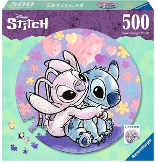 Round puzzle Disney Stitch - Legpuzzel - 500 stukjes von Ravensburger, Ausgabe Mehrfarbig – Schachtel 1 von 2