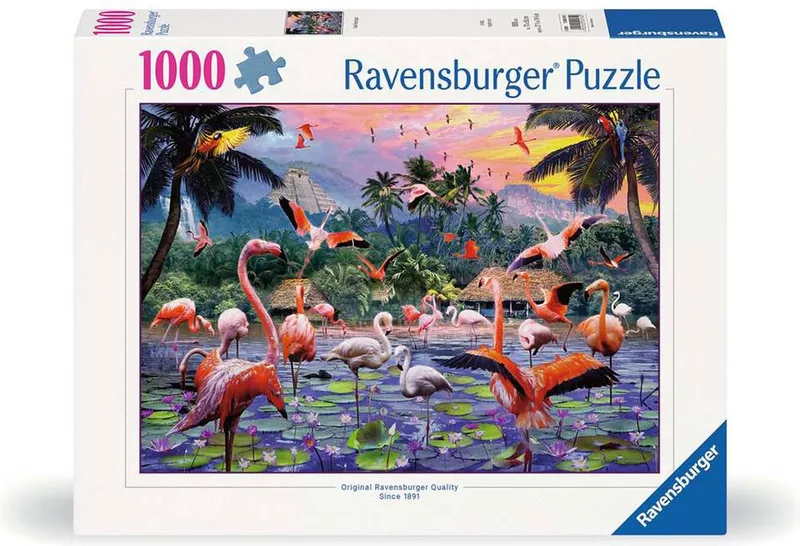 Roze flamingo's 1000pcs van Ravensburger, editie Meerkleurig – doos