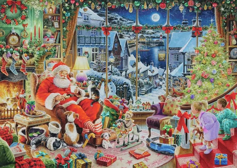 Santa Takes a Break - Limited Edition Kerstpuzzel - 1000 stukjes van Ravensburger, editie Meerkleurig – doos