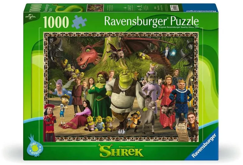 Shrek Evergreen legpuzzel - 1000 stukjes - volwassenen van Ravensburger, editie Groen – doos