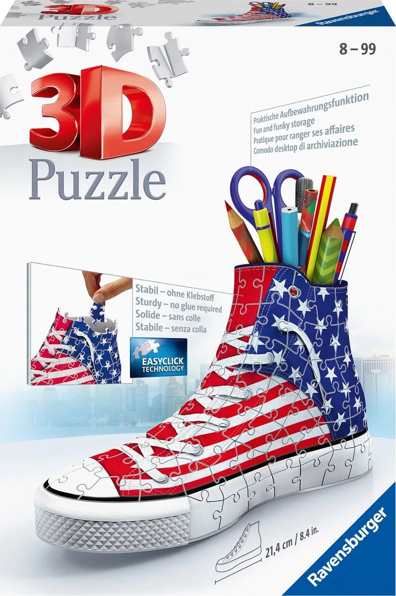 Sneaker - 3D puzzel - 108 stukjes from Ravensburger, American Style edition – box