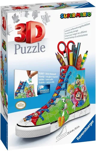 Sneaker - 3D puzzel - 108 stukjes van Ravensburger, editie Super Mario – doos 2 van 4