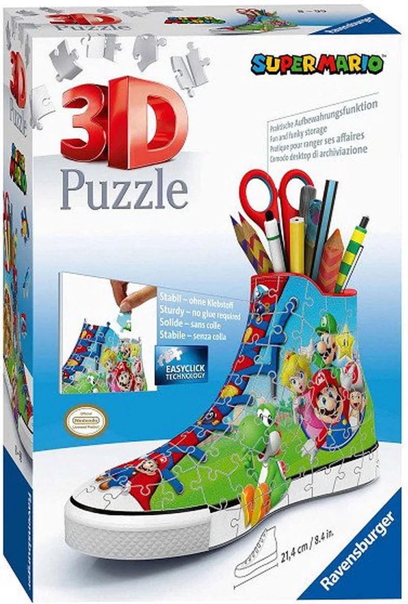 Sneaker - 3D puzzel - 108 stukjes van Ravensburger, editie Super Mario – doos 1 van 4