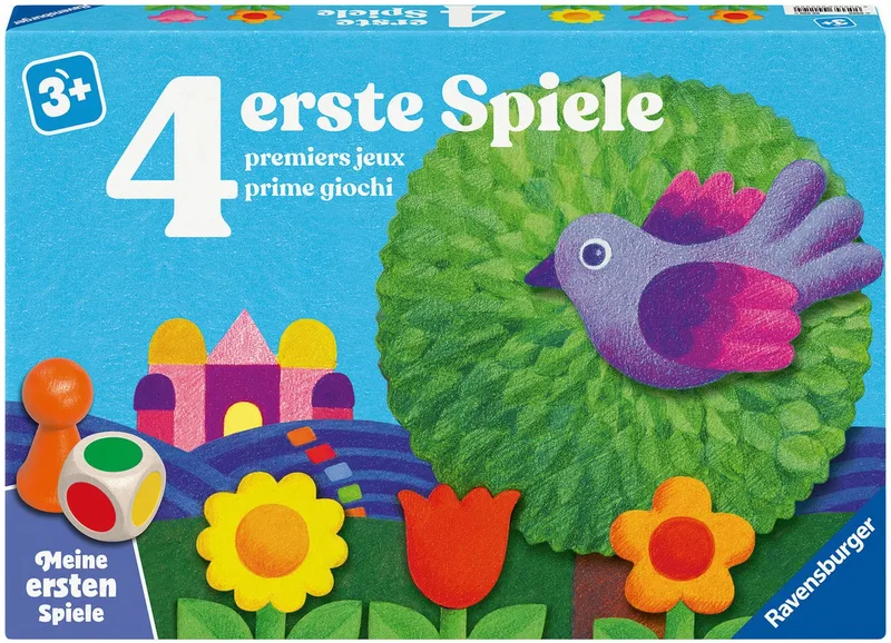 Spiel 4 erste Spiele, Kinderspiel, Made in Europe fra Ravensburger, Bunt-udgave – æske