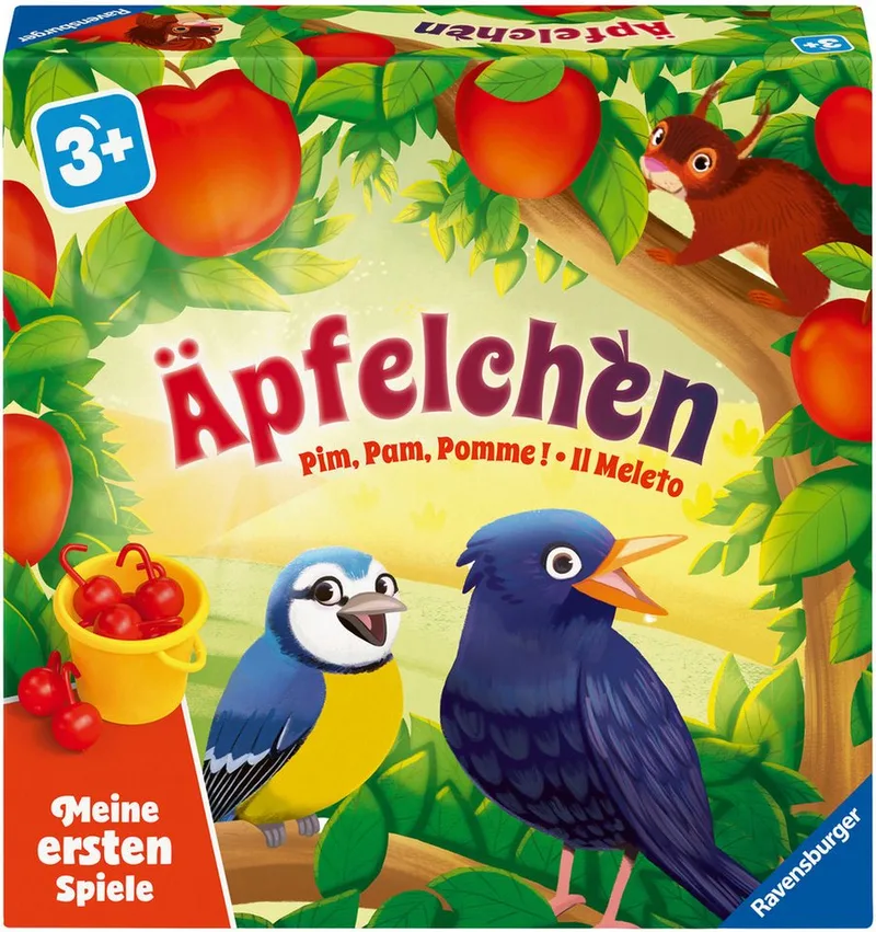 Spiel Äpfelchen, Kinderspiel, Made in Europe från Ravensburger, utgåva Bunt – kartong