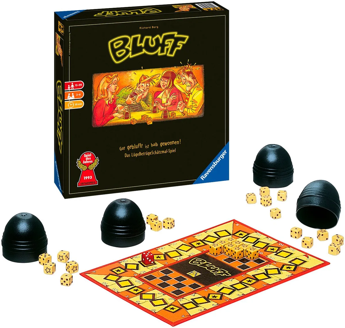 Spiel Bluff, Bluffspiel, Made in Europe von Ravensburger, Ausgabe Mehrfarbig – Schachtel