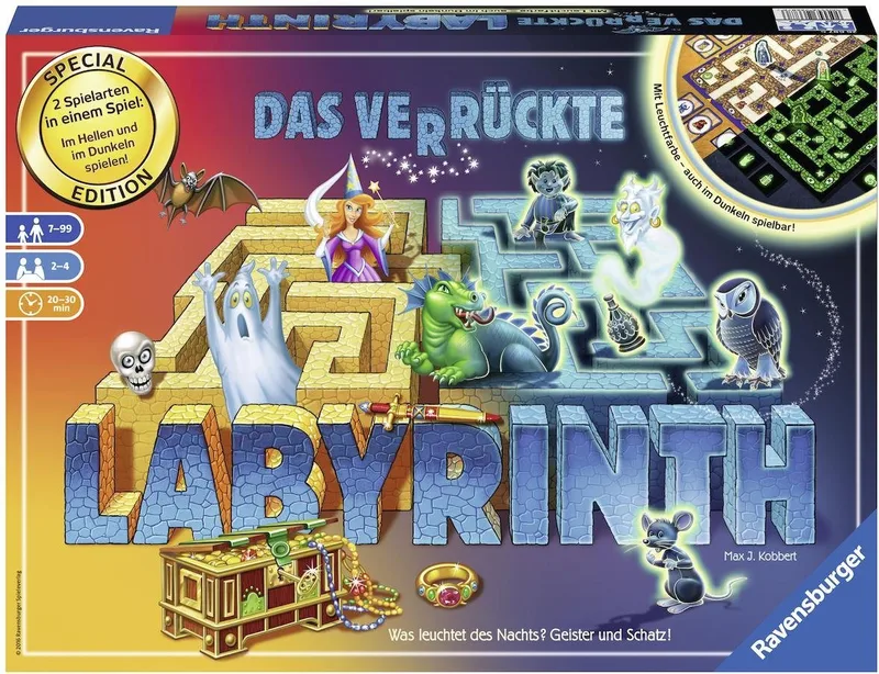 Spiel Das verrückte Labyrinth - 30 Jahre Jubiliäumsedition, Made in Europe de Ravensburger, édition Multicolore – boîte 1 sur 2
