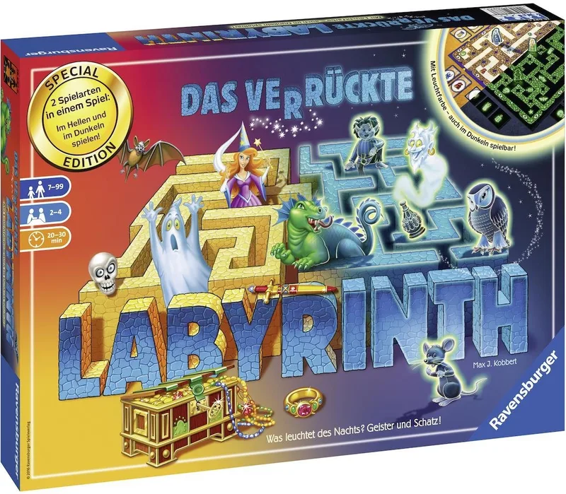 Spiel Das verrückte Labyrinth - 30 Jahre Jubiliäumsedition, Made in Europe de Ravensburger, édition Multicolore – boîte 2 sur 2