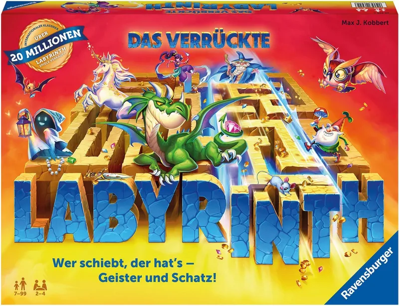 Spiel Das verrückte Labyrinth, Familienspiel, Made in Europe from Ravensburger, Bunt edition – box
