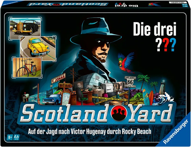 Spiel Die drei ??? Scotland Yard, Gesellschaftsspiel, Made in Europe von Ravensburger, Ausgabe Bunt – Schachtel