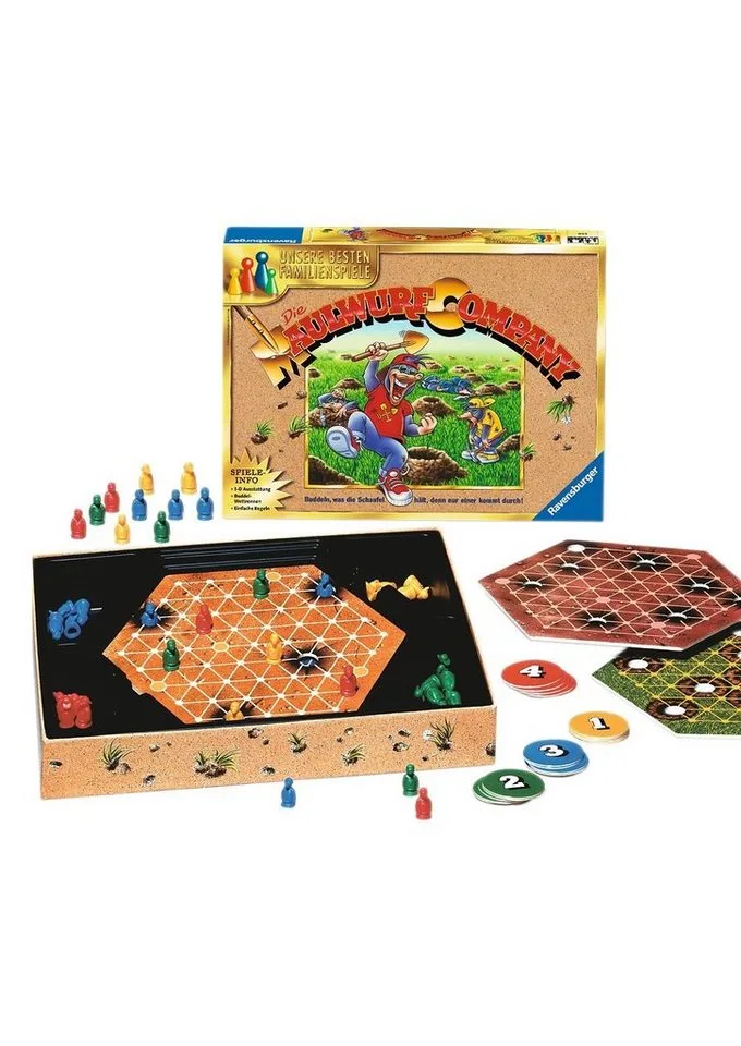 Spiel Die Maulwurf Company, Made in Europe fra Ravensburger, Bunt-udgave – æske
