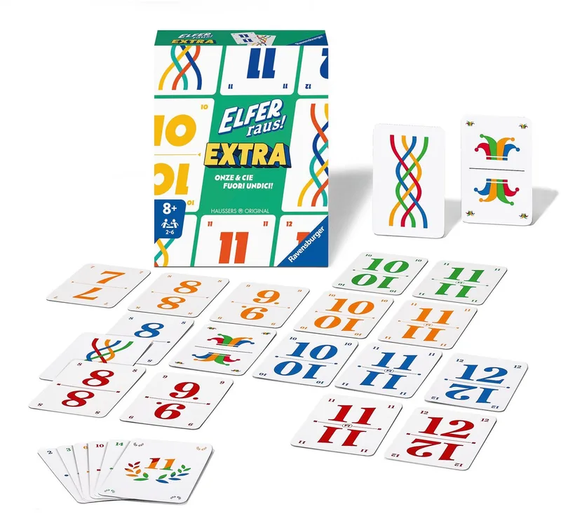 Spiel Elfer raus! Extra, Familienspiel, Made in Europe fra Ravensburger, Bunt-udgave – æske
