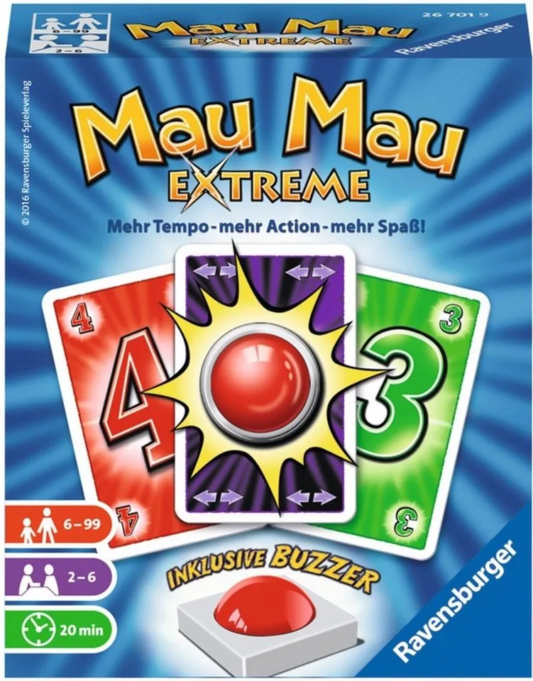 Spiel Mau Mau Extreme, Made in Europe from Ravensburger, Bunt edition – box
