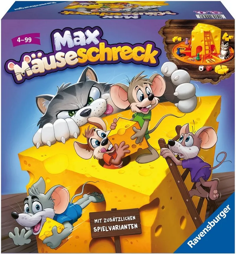 Spiel Max Mäuseschreck, Aktionsspiel, Made in Germany from Ravensburger, Bunt edition – box