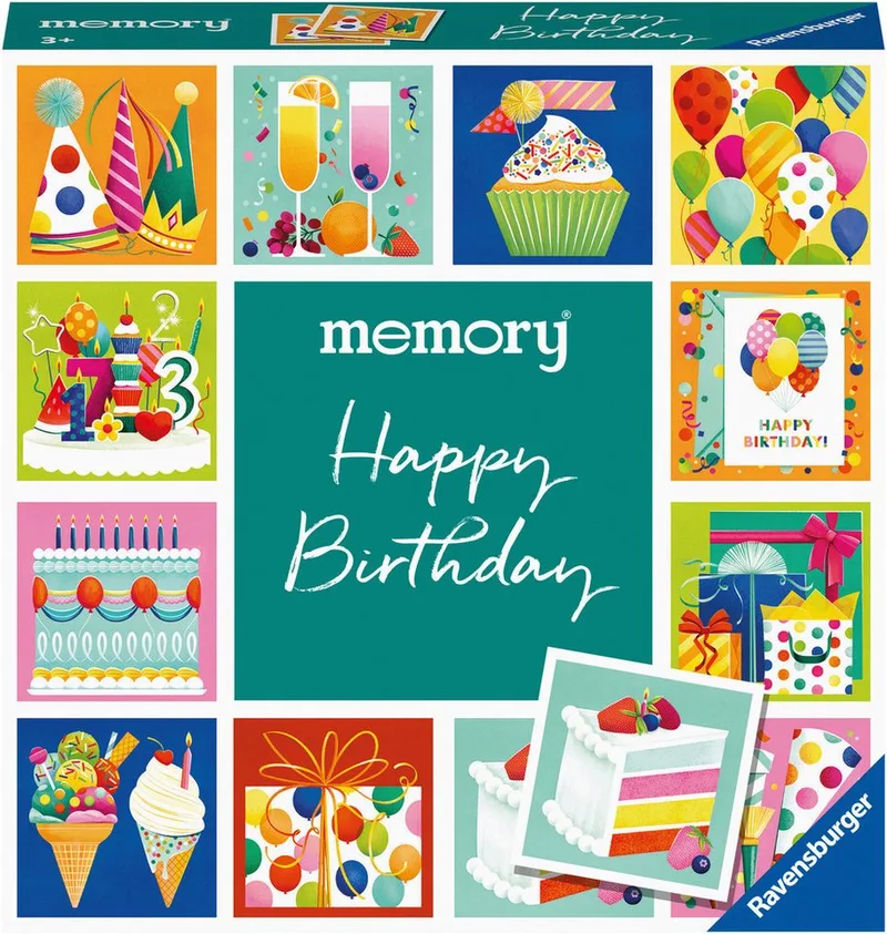 Spiel memory® moments - Happy Birthday, Kinderspiel, Made in Europe von Ravensburger, Ausgabe Bunt – Schachtel