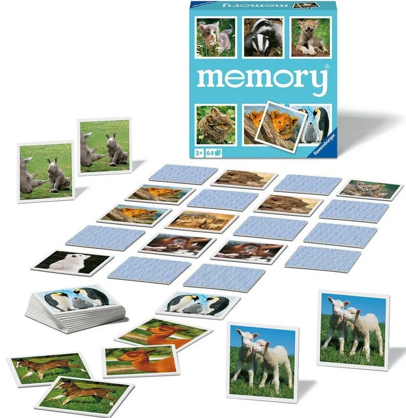 Spiel memory® Tierkinder, Kinderspiel, Made in Europe from Ravensburger, Bunt edition – box