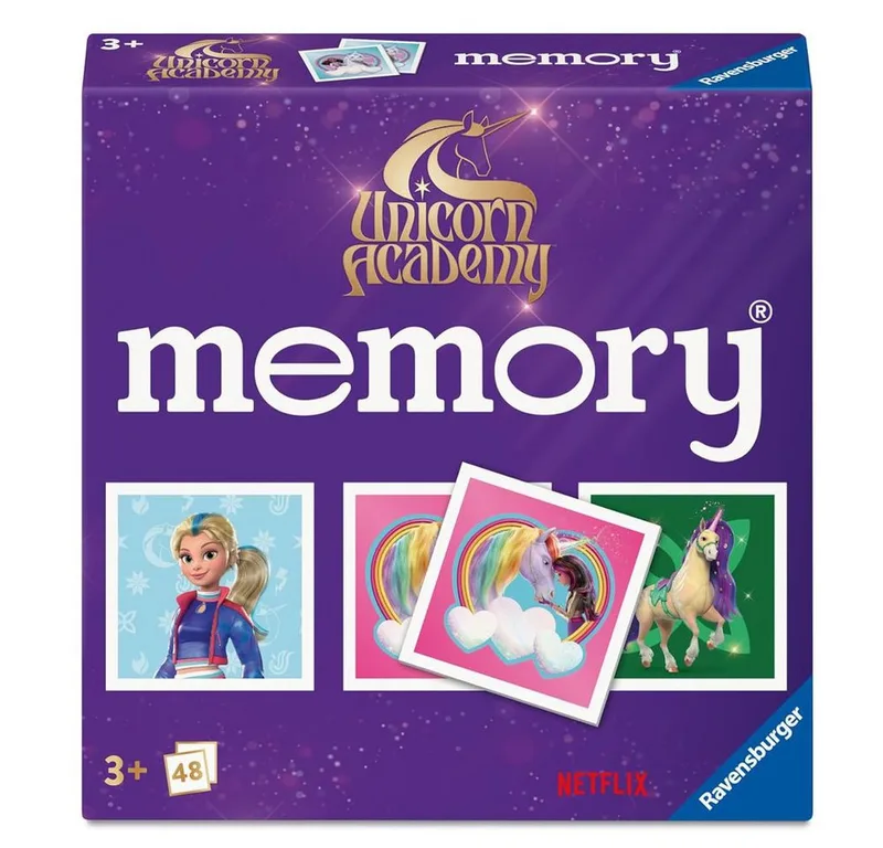 Spiel Mini Memory® Unicorn Academy 48 Bildkarten Ravensburger Legespiel, Memory from Ravensburger – box