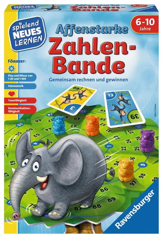 Spiel Neues Lernen Geschicklichkeitsspiel Affenstarke Zahlenbande 24973 de Ravensburger – boîte 1 sur 2