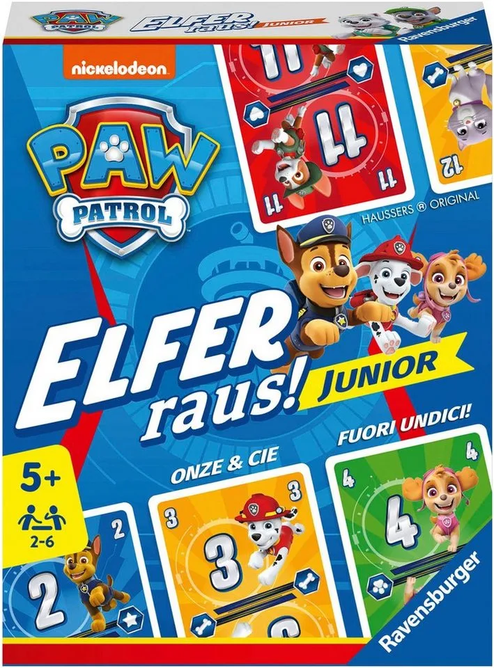 Spiel PAW Patrol Elfer raus! Junior, Made in Europe from Ravensburger, Bunt edition – box
