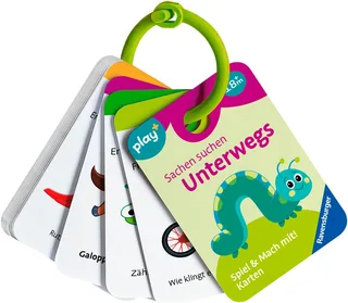 Spiel Play+ Spiel & Mach mit! Karten: Sachen suchen: unterwegs, Spiel für Kleinkinder de Ravensburger, édition Multicolore – boîte 1 sur 5
