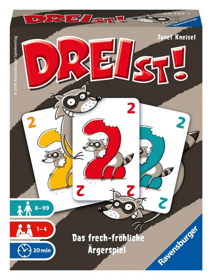 Spiel Ravensburger 20765 DREIst!, Kartenspiel, Ravensburger 20765 DREIst!, Kartenspiel fra Ravensburger, Bunt-udgave – æske