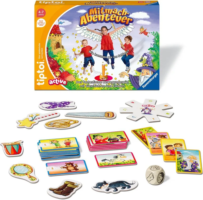 Spiel tiptoi® ACTIVE Mitmach-Abenteuer, Bewegungsspiel, Made in Europe de Ravensburger, édition Bunt – boîte