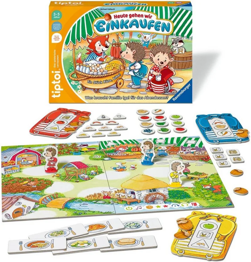 Spiel tiptoi® Heute gehen wir einkaufen, Made in Europe från Ravensburger, utgåva Bunt – kartong
