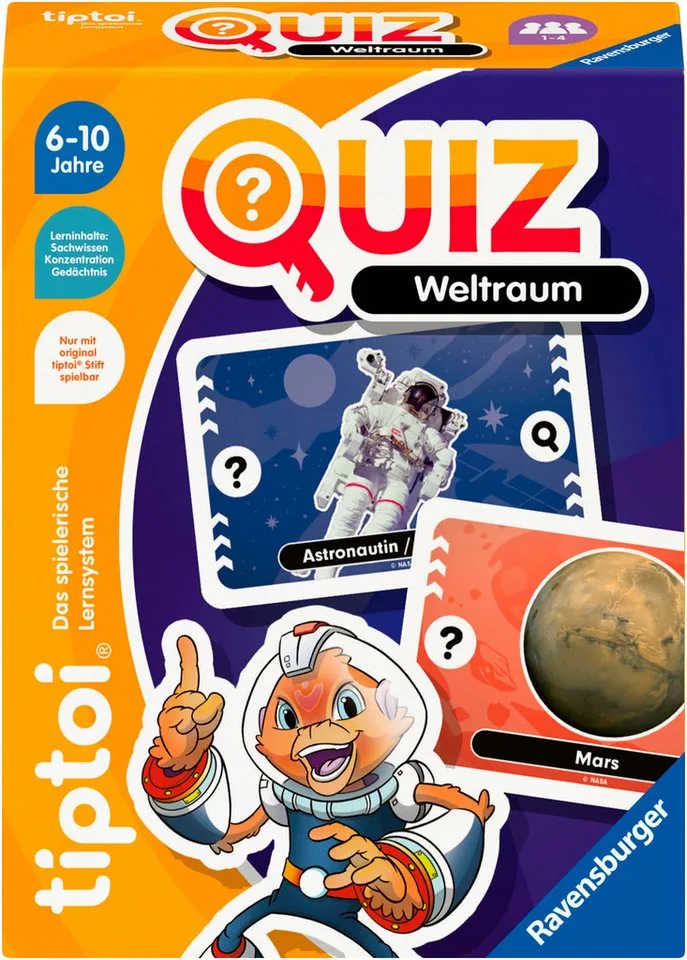 Spiel tiptoi® Quiz Weltraum, Reisespiel, Made in Europe van Ravensburger, editie Bunt – doos