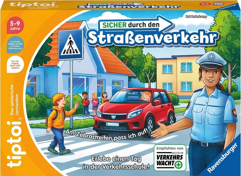 Spiel tiptoi® Sicher durch den Straßenverkehr, Kinderspiel, Made in Europe from Ravensburger, Bunt edition – box