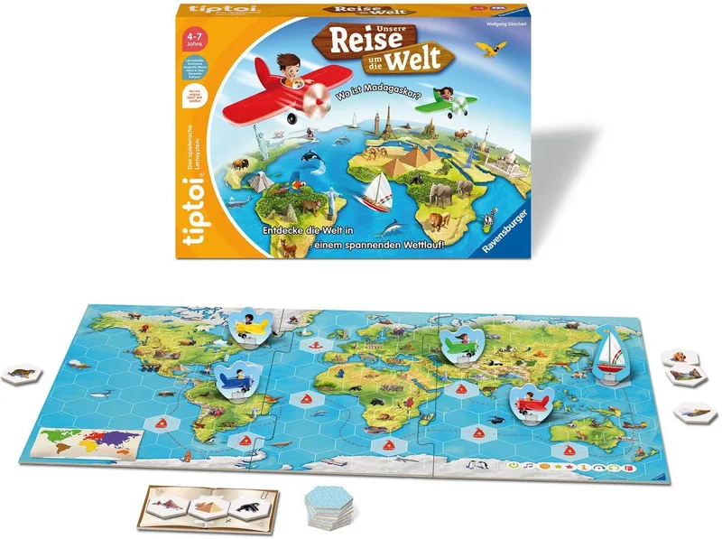 Spiel tiptoi® Unsere Reise um die Welt, Made in Europe from Ravensburger, Bunt edition – box