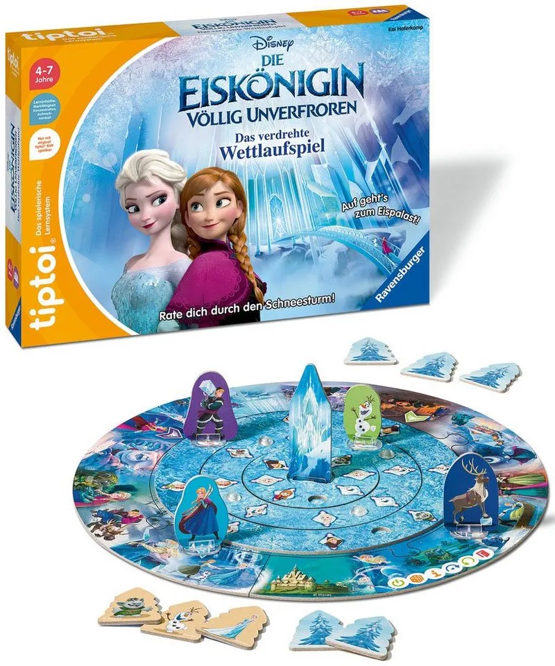 Spiel tiptoi® Völlig unverfroren - Das verdrehte Wettlaufspiel, Disney Die Eiskönigin van Ravensburger, editie Bunt – doos