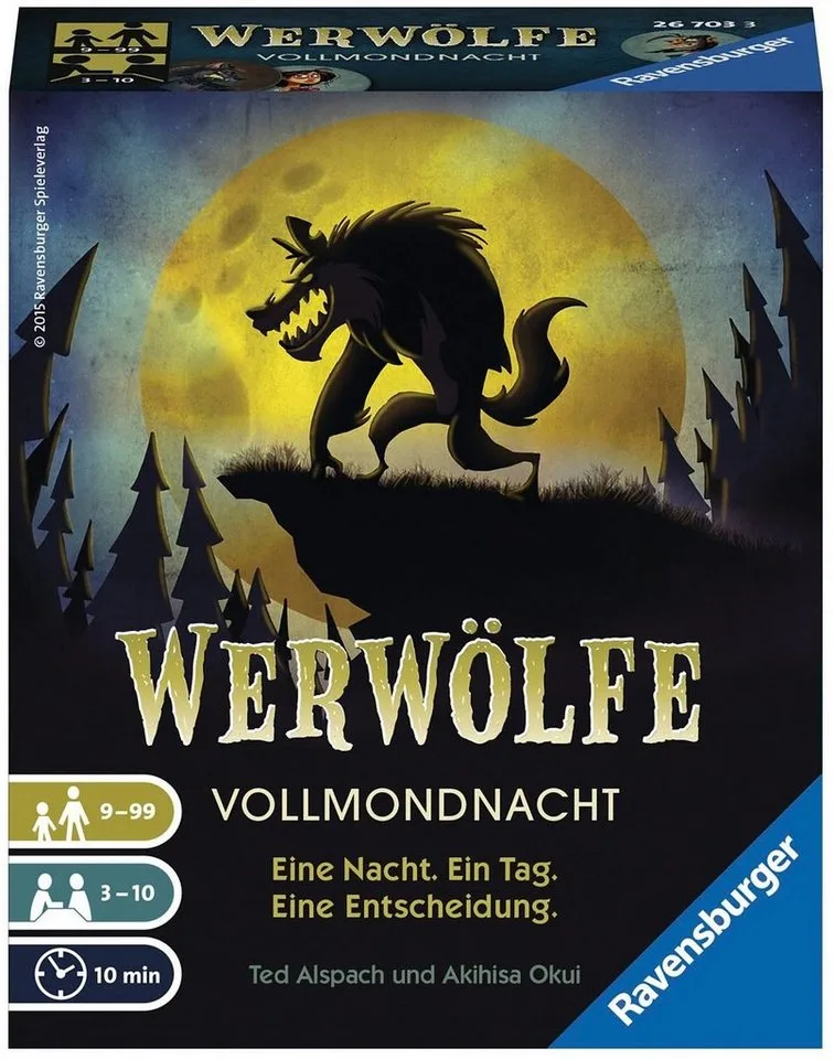 Spiel Werwölfe Vollmondnacht, Made in Europe från Ravensburger, utgåva Bunt – kartong
