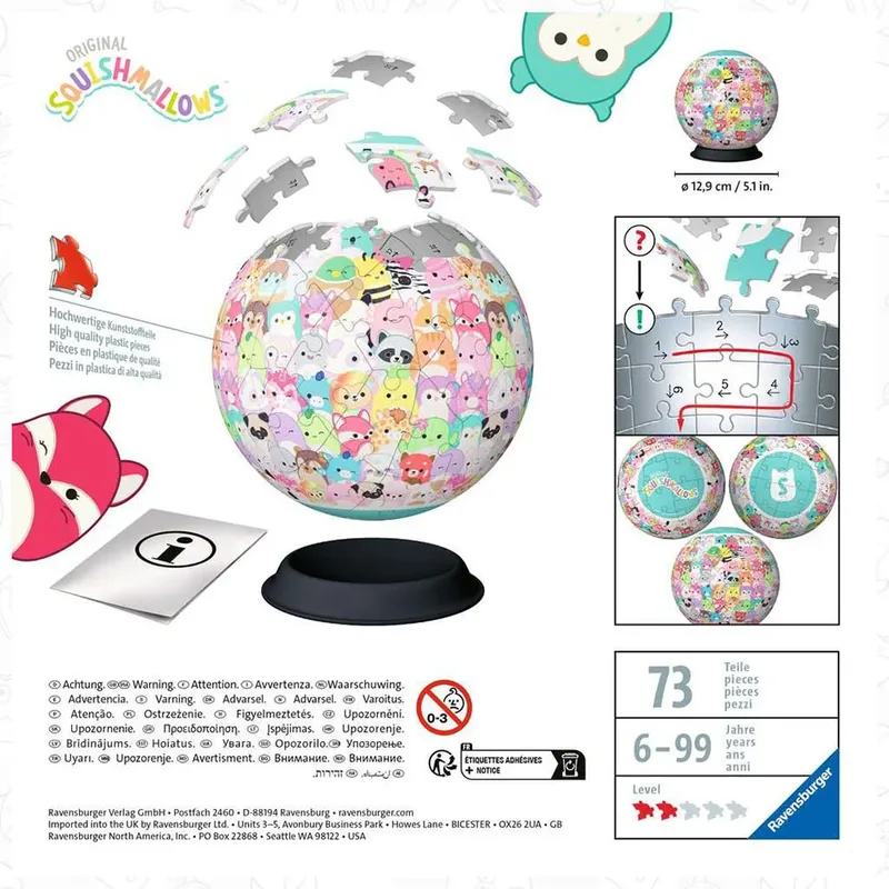 Squishmallows - 3D Puzzel de Ravensburger, édition Multicolore – boîte 2 sur 3
