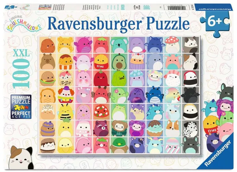 Squishmallows Collection Puzzel - Kinderpuzzel 100 XXL Stukjes - Vanaf 6 Jaar van Ravensburger, editie Meerkleurig – doos
