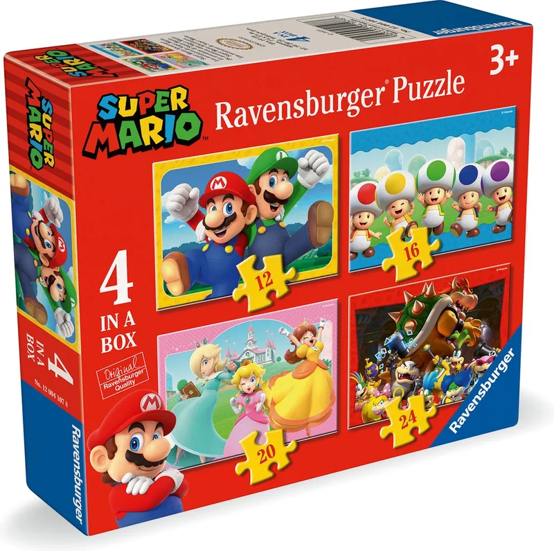 Super Mario 4 in a Box - Puzzel - 4x49 Stukjes de Ravensburger, édition Multicolore – boîte 1 sur 5